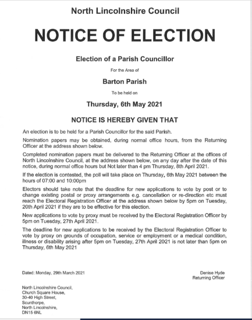 notice of election
