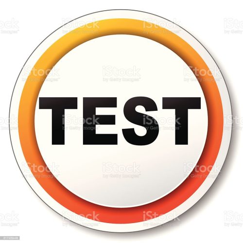 Vector illustration of orange and white icon for test
